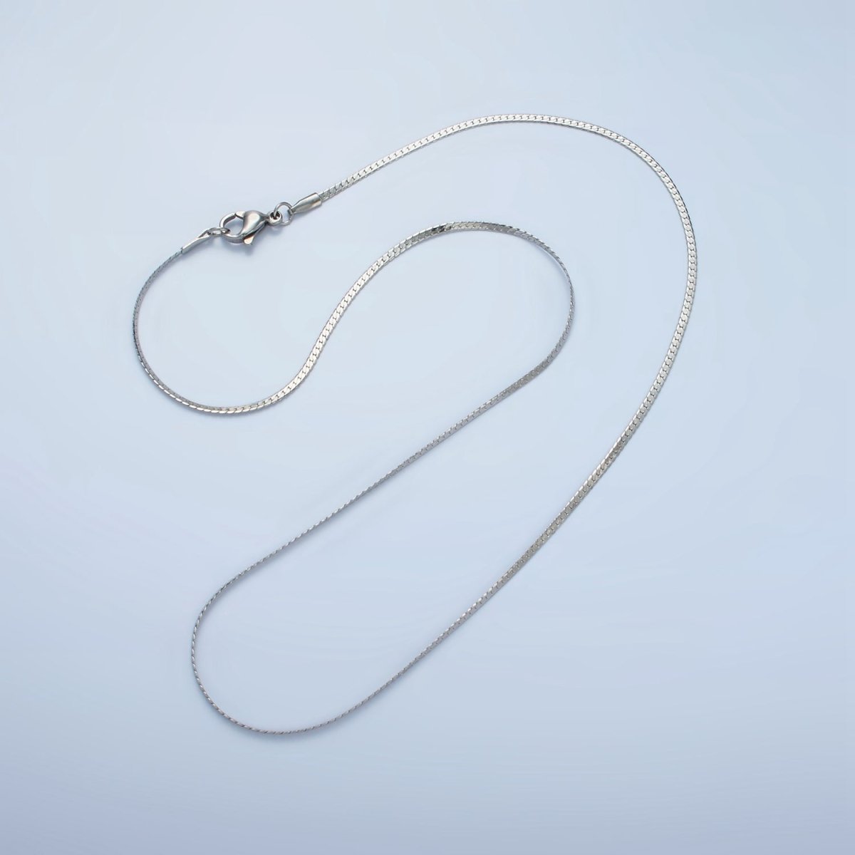 Stainless Steel 1.6mm Herringbone Chain 17.5 Inch Necklace in Gold & Silver | WA-2608 WA-2609