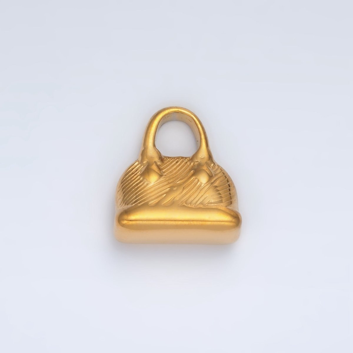 Stainless Steel 16mm Shoulder Bag Puffed Charm | P1477 - DLUXCA