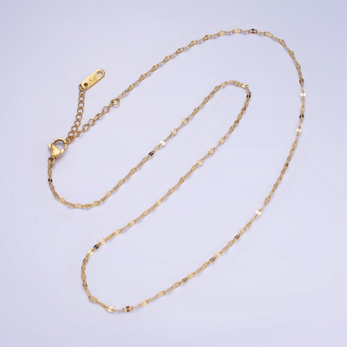 Stainless Steel 1.7mm Anchor Link Chain 18 Inch Necklace in Gold &Silver | WA-2478 WA-2489