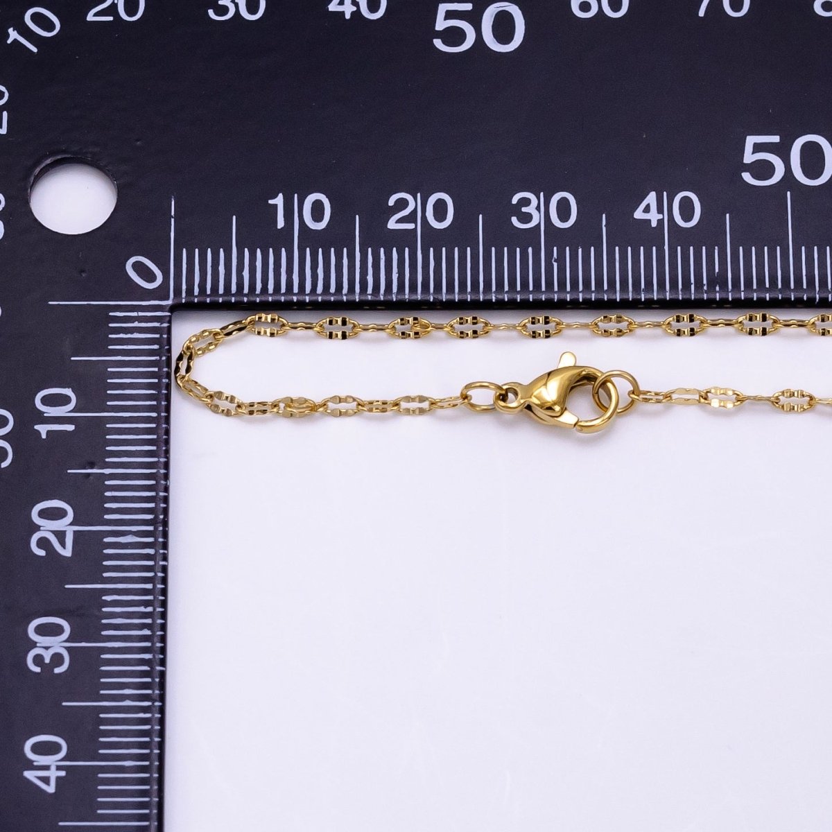 Stainless Steel 1.7mm Edged Cable Chain 17 Inch Necklace | WA-2468 - DLUXCA