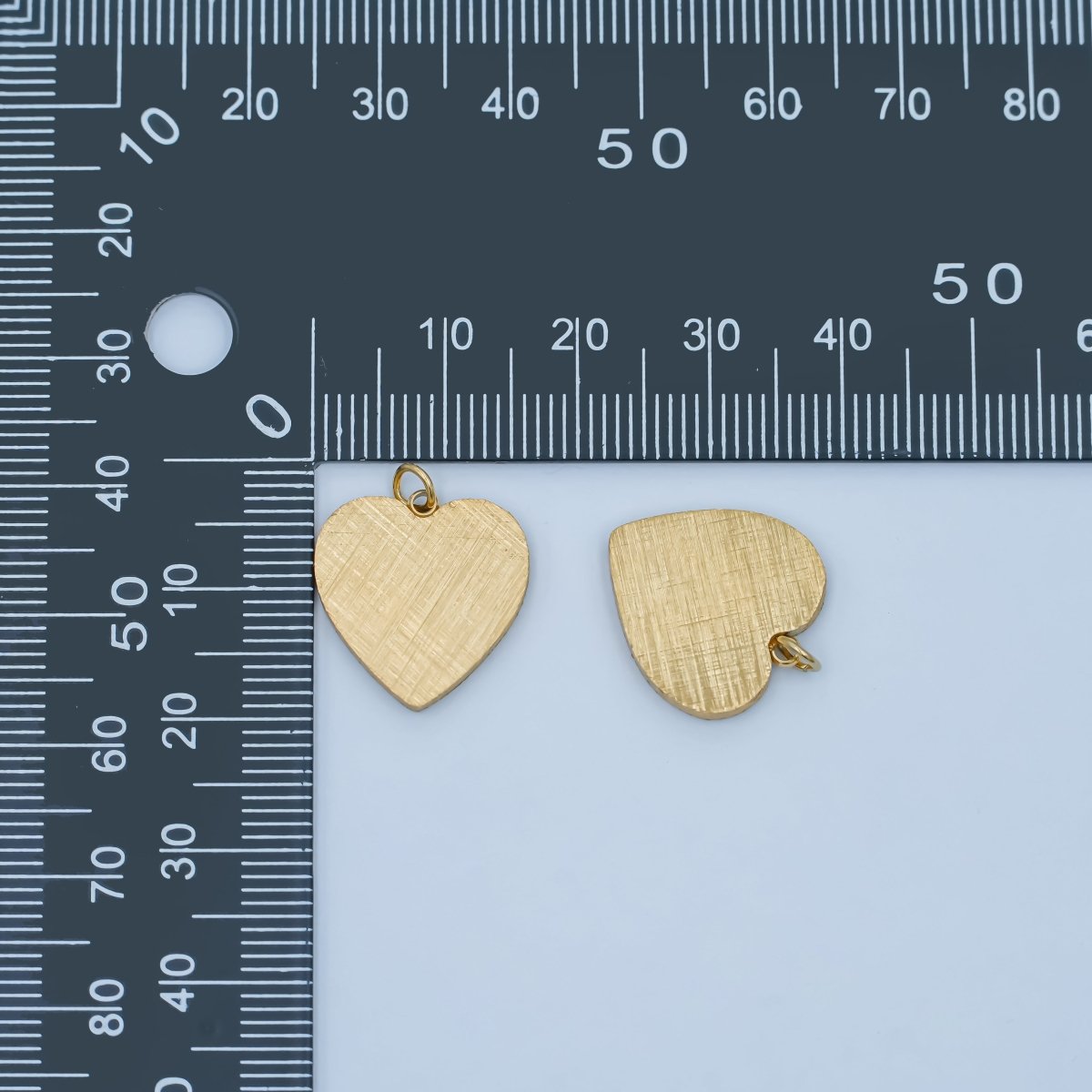 Stainless Steel 17mm Line - Textured Minimalist Heart Charm | P614 - DLUXCA