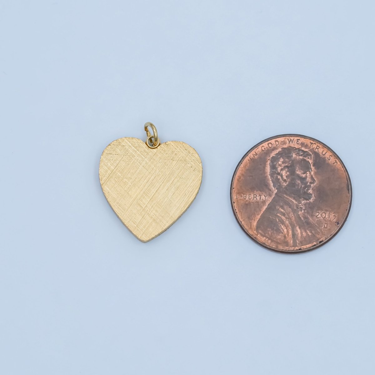 Stainless Steel 17mm Line - Textured Minimalist Heart Charm | P614 - DLUXCA