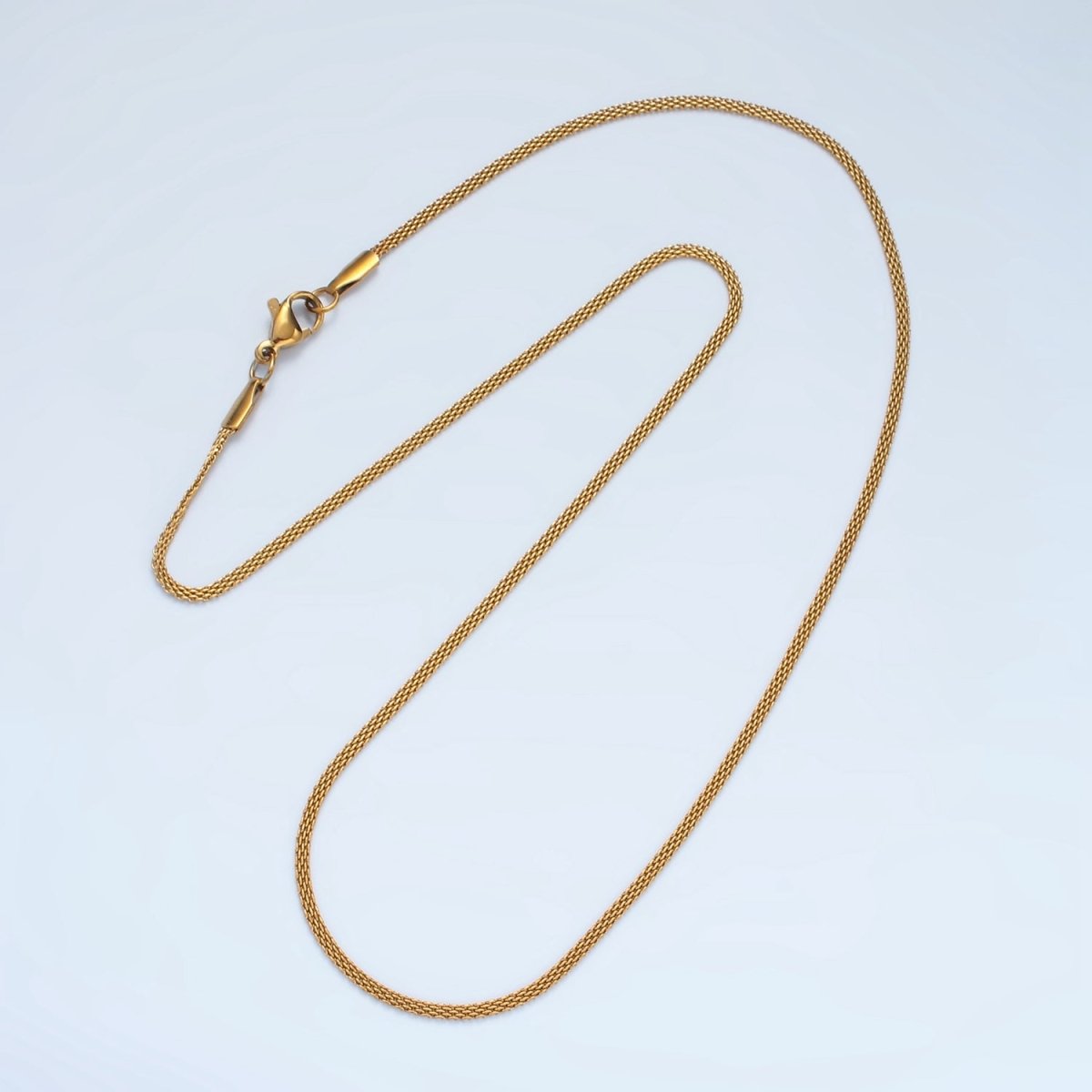 Stainless Steel 1.7mm Panther Chain 18.1 Inch Necklace, Gold or Silver Tone | WA-2602, WA-2603