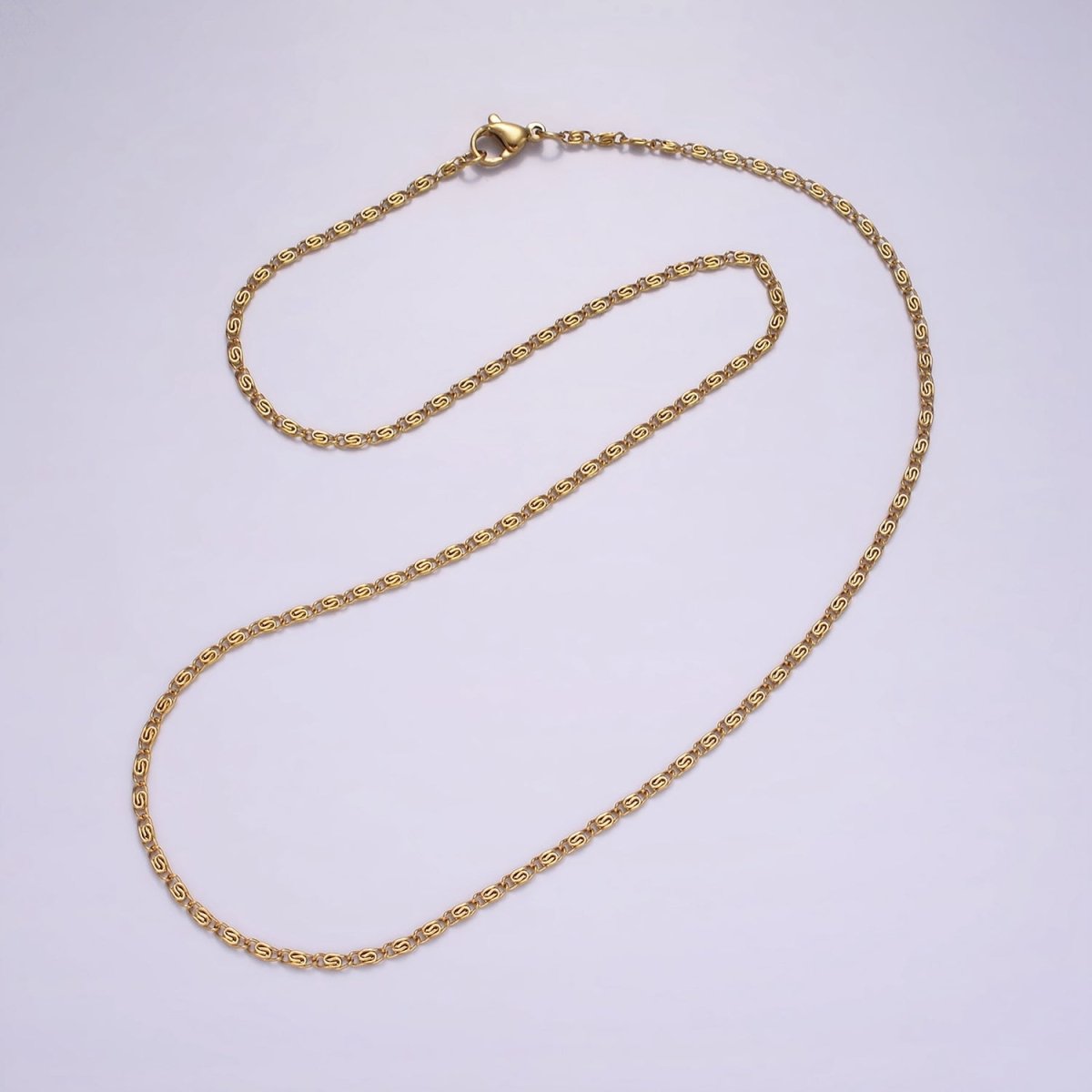 Stainless Steel 1.7mm Snail Scroll Chain 18 Inch Necklace | WA-2351 - DLUXCA