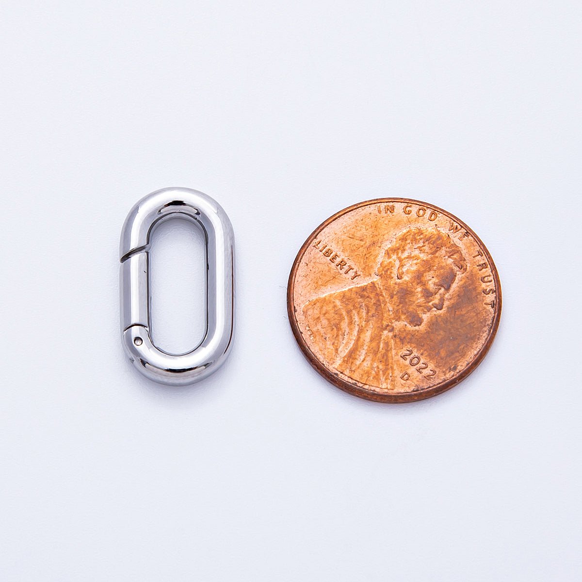 Stainless Steel 18mm Minimalist Oblong Oval Push Gate Clasp Closure Fi ...