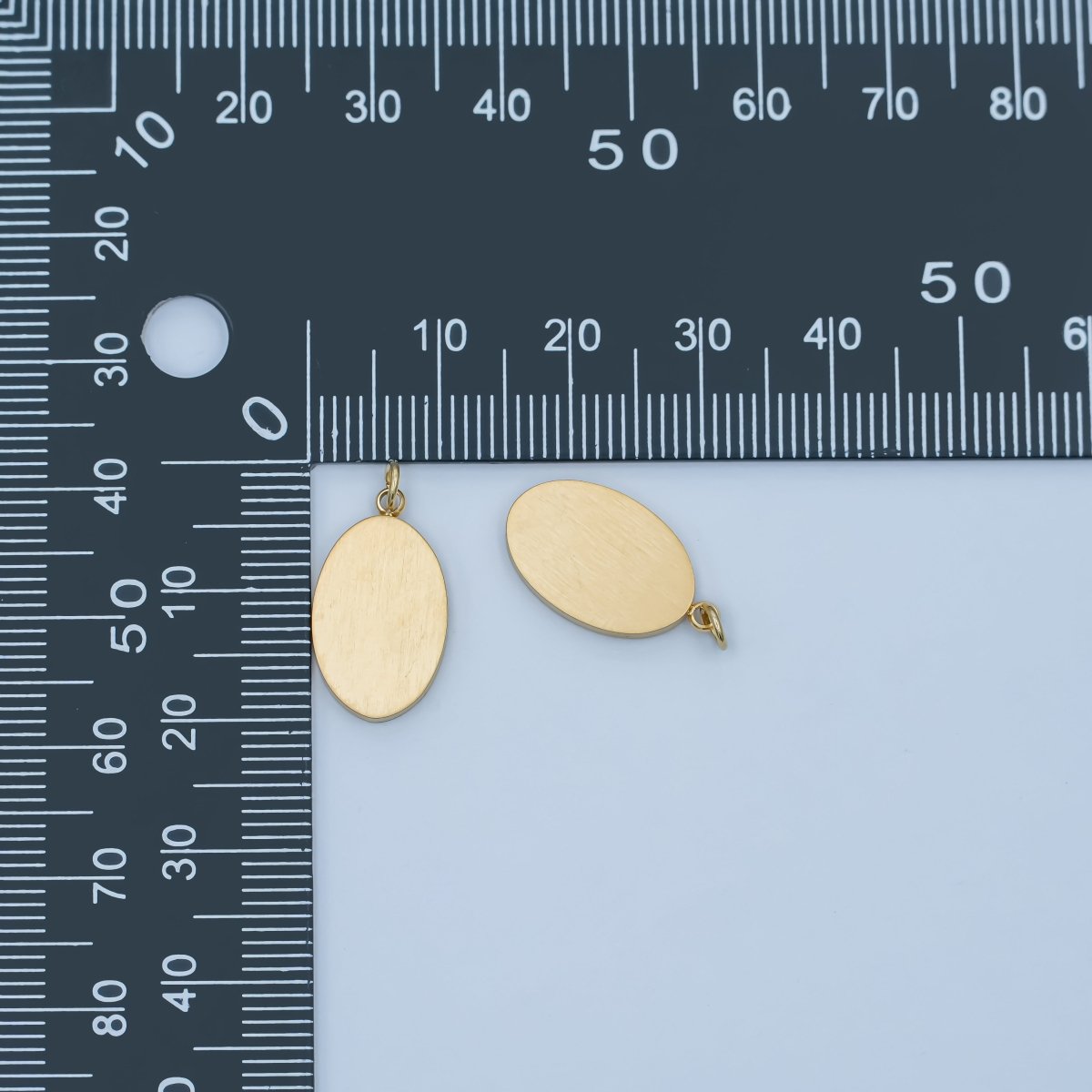 Stainless Steel 18mm Minimalist Oval Charm | P590 - DLUXCA