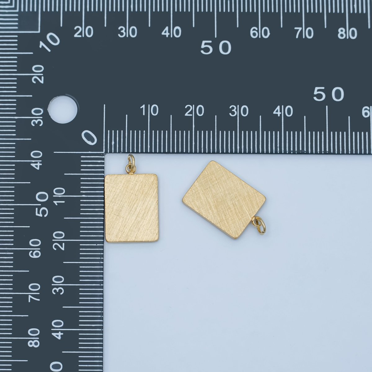 Stainless Steel 18mm Minimalist Rectangular Charm | P611 - DLUXCA