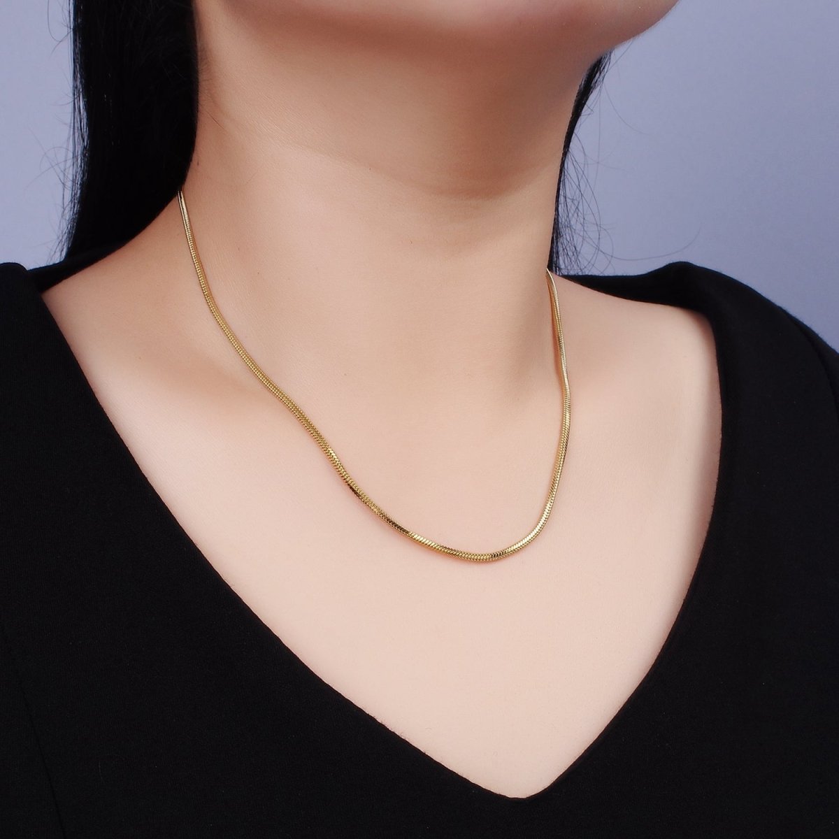 Stainless Steel 1.8mm Omega 18 Inch Layering Chain Necklace | WA-1993 Clearance Pricing - DLUXCA