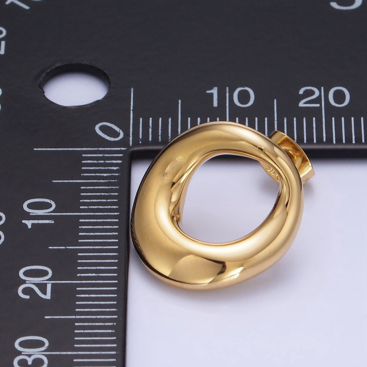 Stainless Steel 18mm Open Circular Band Stud Earrings in Gold & Silver | AB1368 AB1369