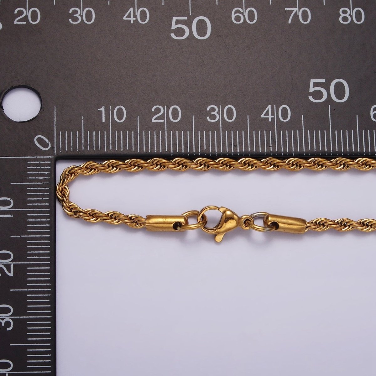 Stainless Steel 1.8mm Rope Chain 18 Inches Necklace in Gold & Silver | WA-2338 WA-2339