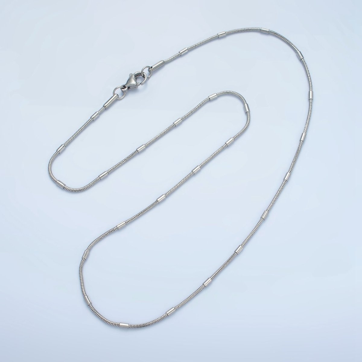 Stainless Steel 2mm Snake Tube Chain 18 Inch Necklace in Gold & Silver | WA-2612 WA-2613