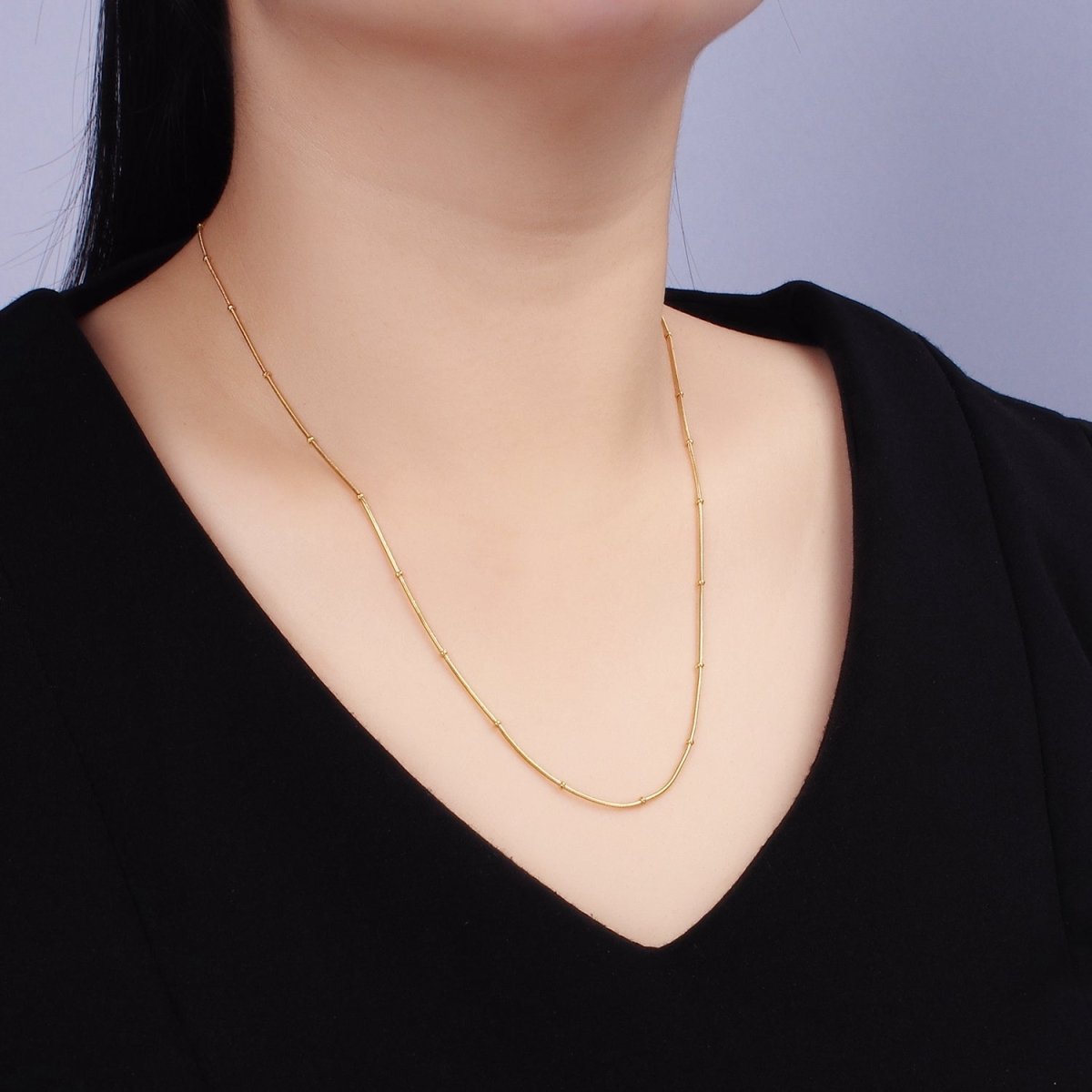 Stainless Steel 1.8mm Satellite Snake Chain 18 Inch Necklace w. Extender in Gold & Silver | WA-2484 WA-2485