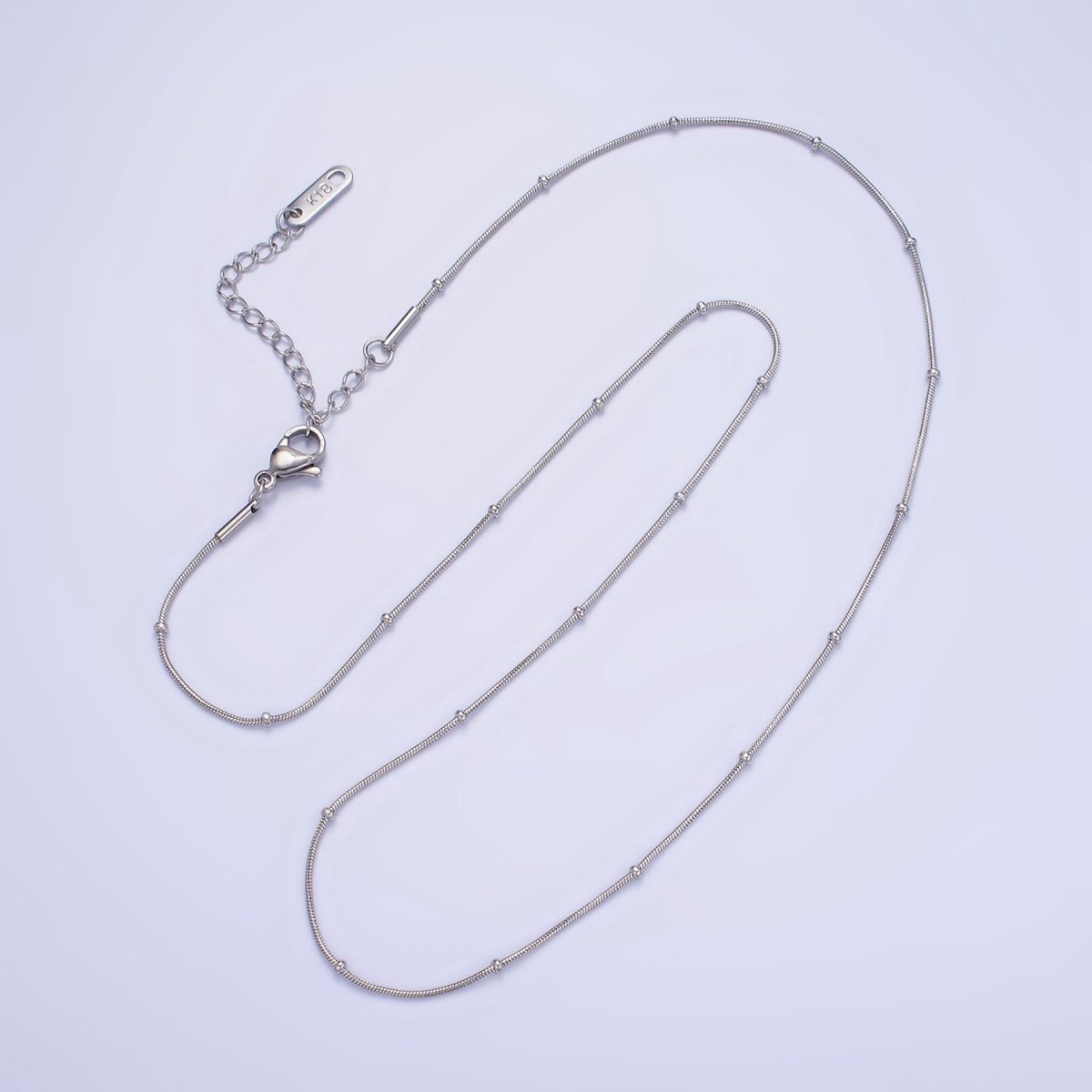 Stainless Steel 1.8mm Satellite Snake Chain 18 Inch Necklace w. Extender in Gold & Silver | WA-2484 WA-2485