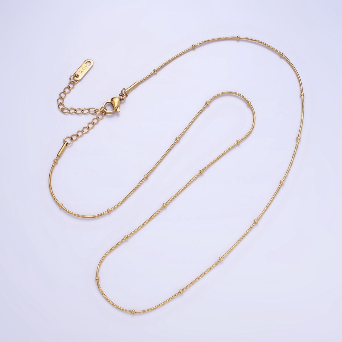Stainless Steel 1.8mm Satellite Snake Chain 18 Inch Necklace w. Extender in Gold & Silver | WA-2484 WA-2485