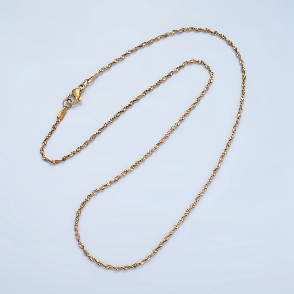 Stainless Steel 1.8mm Singapore Chain 18 Inch Necklace in Gold & Silver | WA-2600 WA-2601