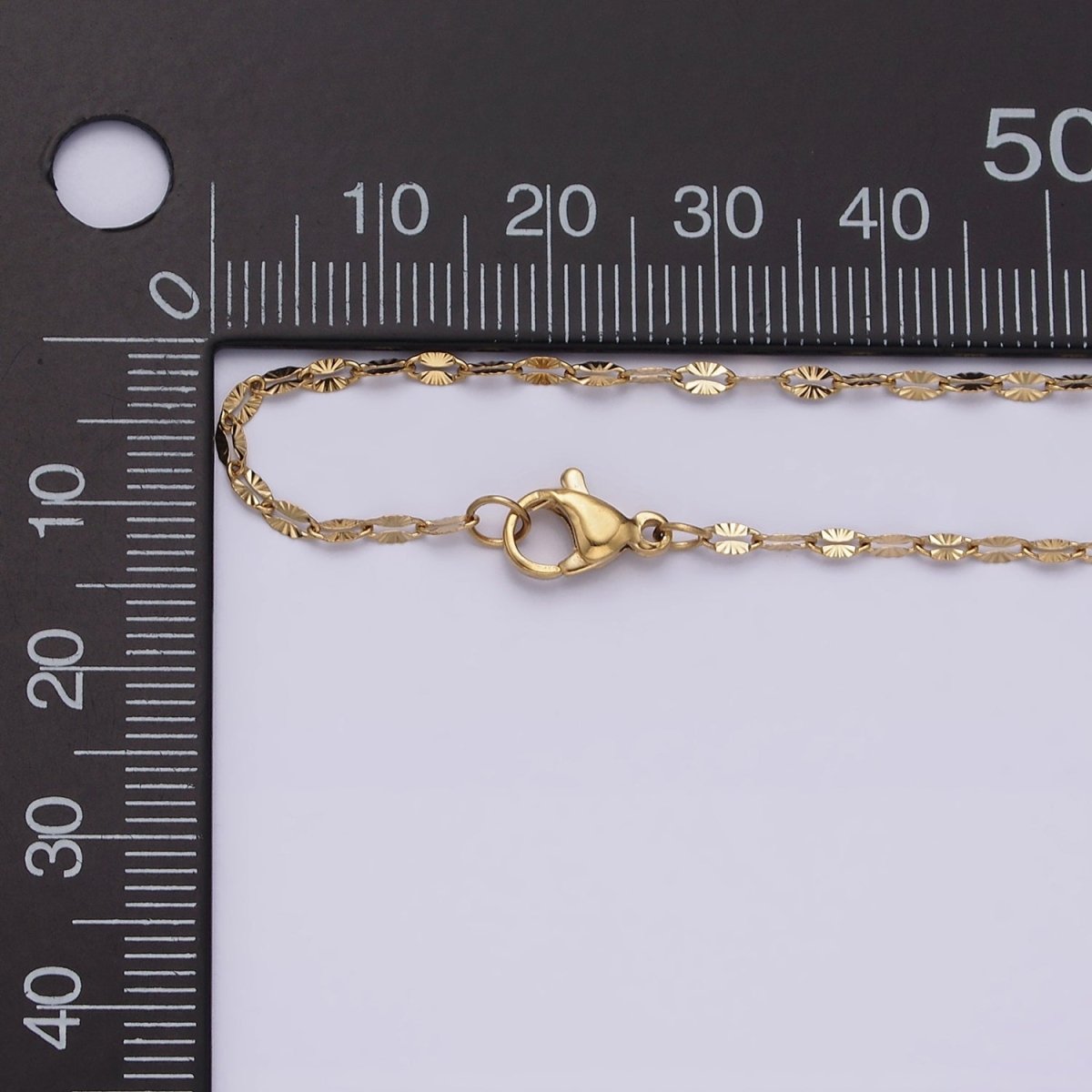 Stainless Steel 1.8mm Sunburst Unique Link 18 Inch Layering Chain Necklace | WA-2001