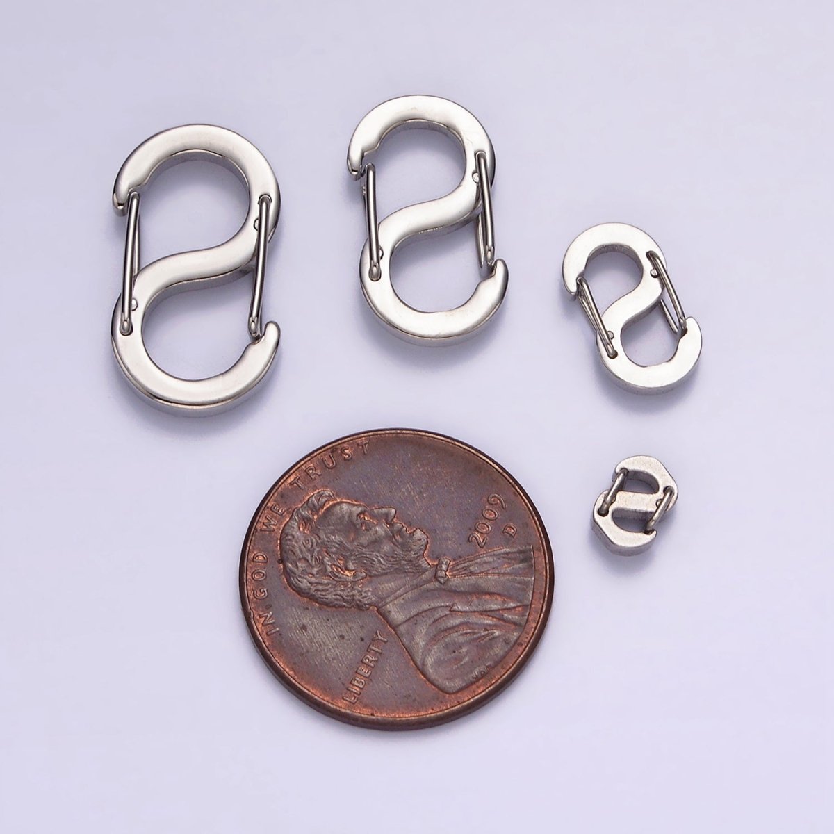 Stainless Steel 19mm, 16.5mm, 11mm, 5.5mm S-Shaped Snap Hook Carabiner Jewelry Findings | Z552 - Z555