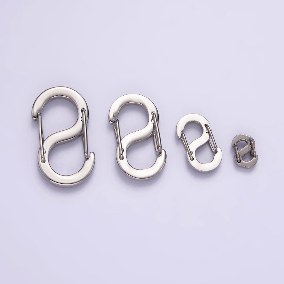 Stainless Steel 19mm, 16.5mm, 11mm, 5.5mm S-Shaped Snap Hook Carabiner Jewelry Findings | Z552 - Z555