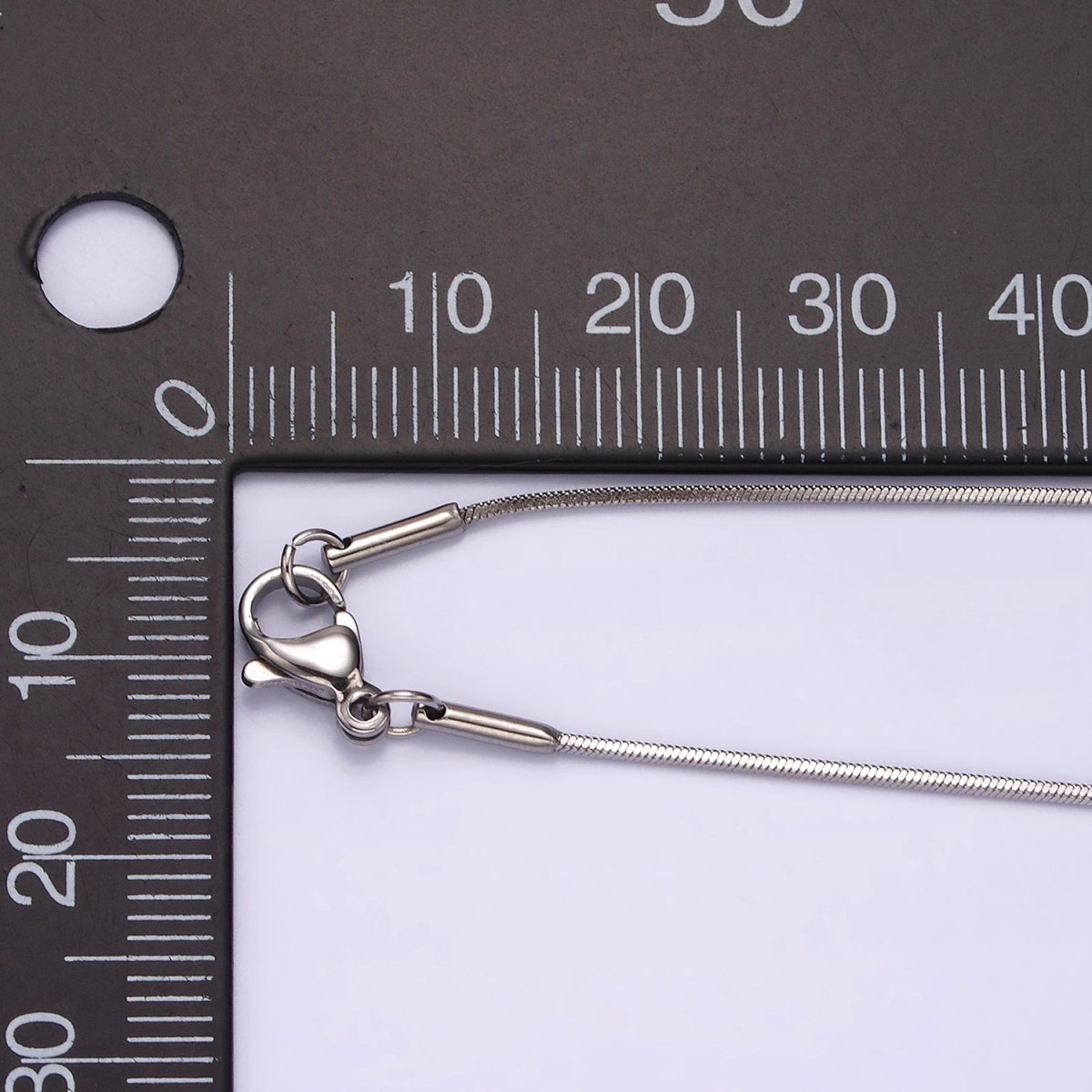 Stainless Steel 1mm Dainty Flat Snake 18 Inch Layering Chain Necklace | WA-2265 Clearance Pricing - DLUXCA