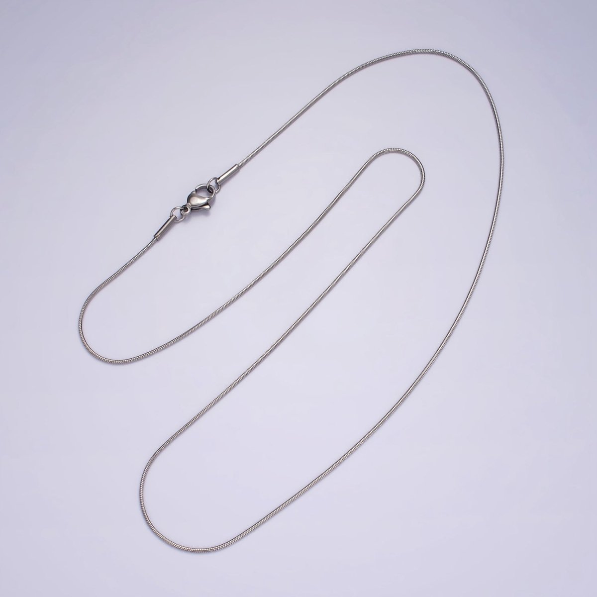 Stainless Steel 1mm Dainty Snake Cocoon 20 Inch Chain Layering Necklace | WA-2260 Clearance Pricing - DLUXCA