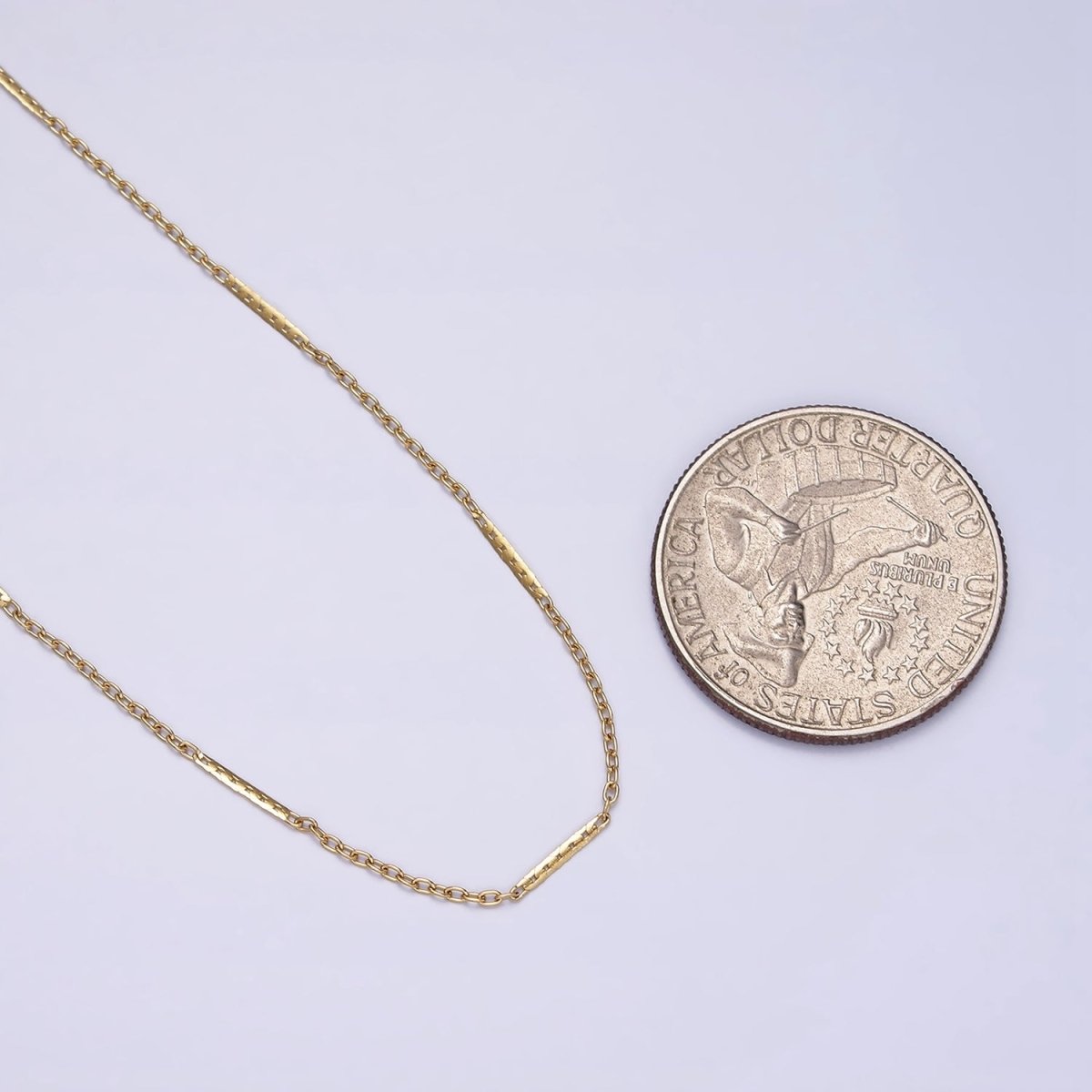 Stainless Steel 1mm Dainty Unique Flat Cable Link 17 Inch Chain Necklace | WA-2041 Clearance Pricing - DLUXCA