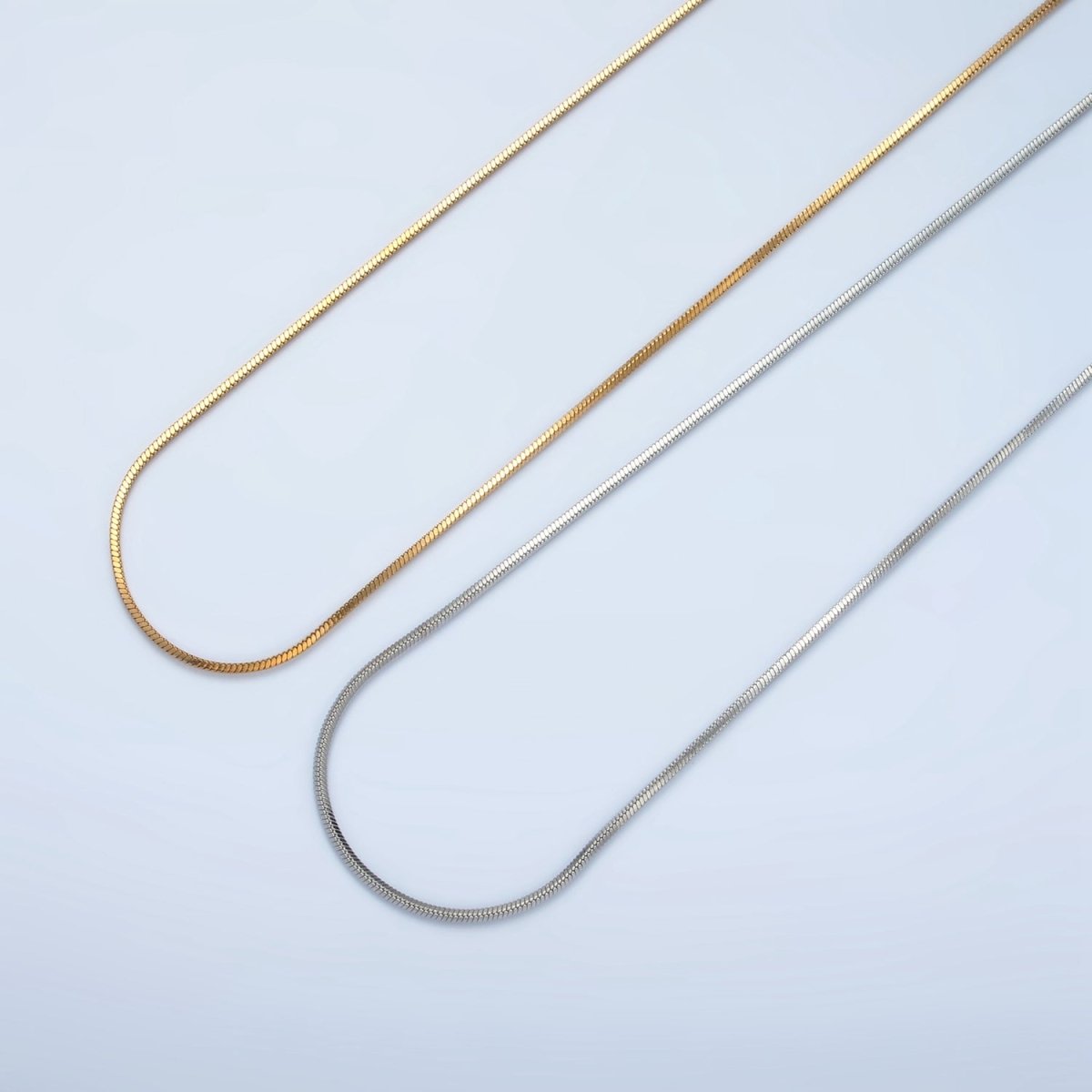 Stainless Steel 1mm Snake Chain 18 Inch Necklace in Gold & Silver | WA-2596 WA-2697