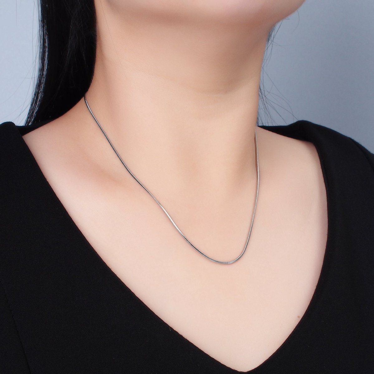 Stainless Steel 1mm Snake Chain 18 Inch Necklace in Gold & Silver | WA-2596 WA-2697