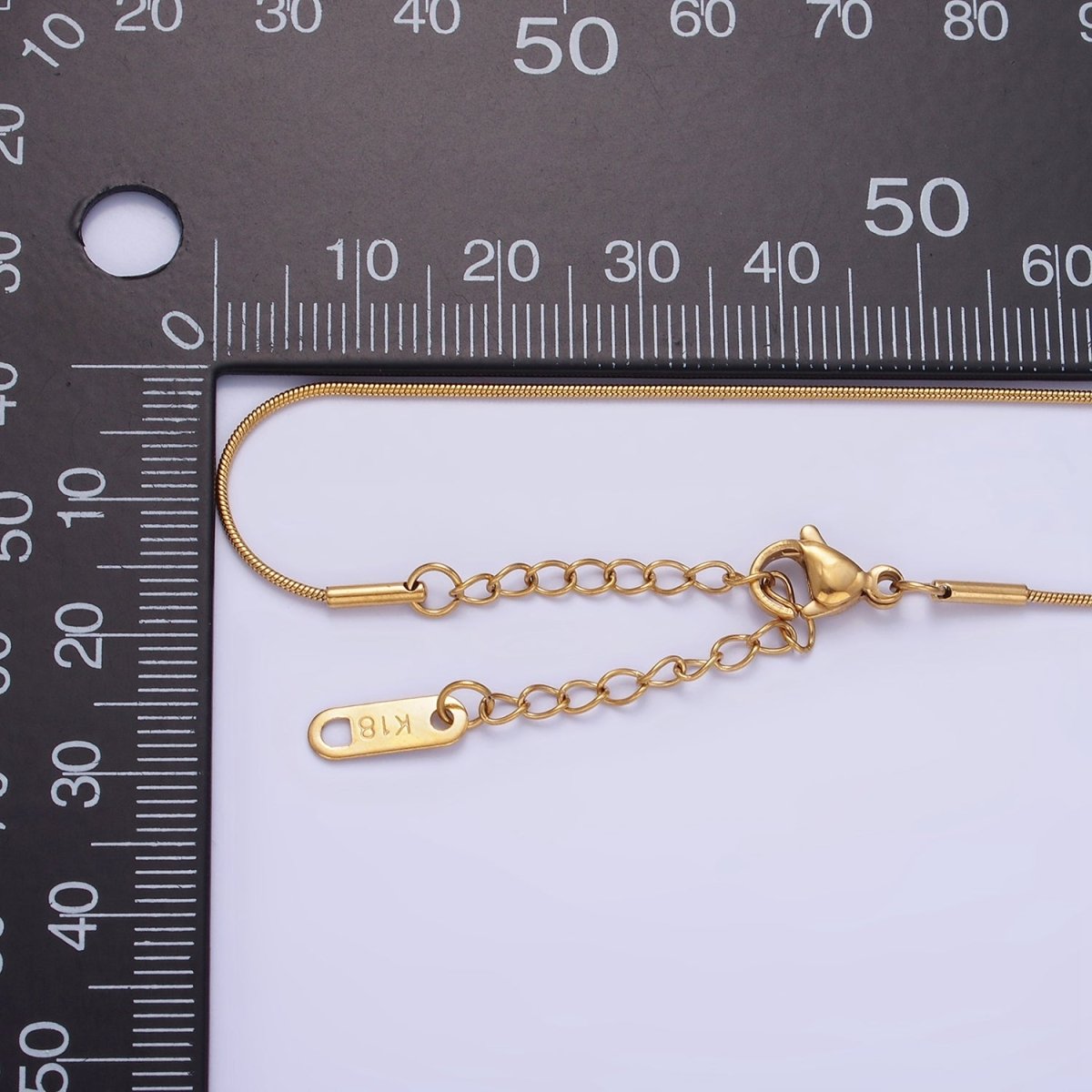 Stainless Steel 1mm Snake Chain 18 Inch Necklace w. Extender in Gold & Silver | WA-2486 WA-2487