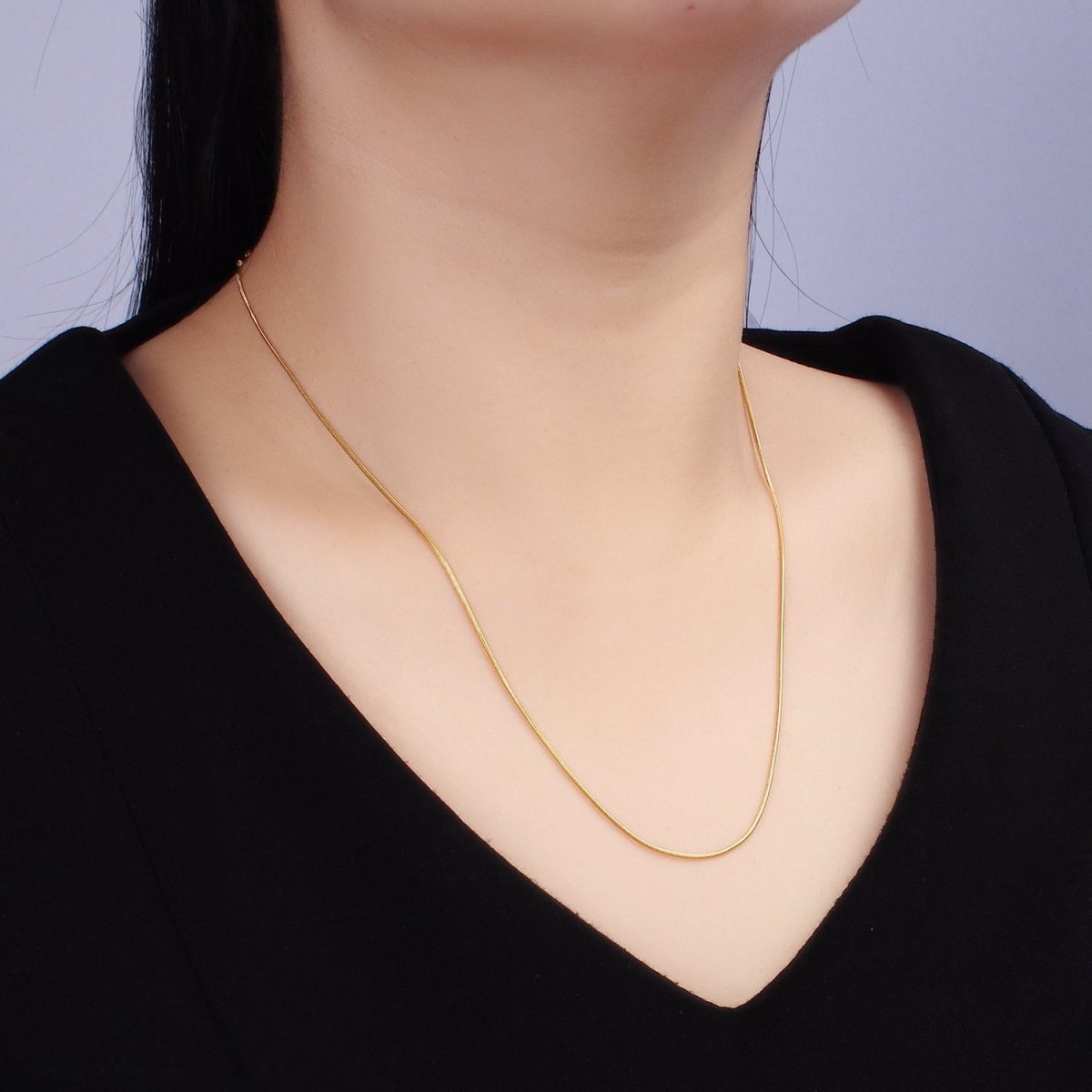 Stainless Steel 1mm Snake Chain 18 Inch Necklace w. Extender in Gold & Silver | WA-2486 WA-2487