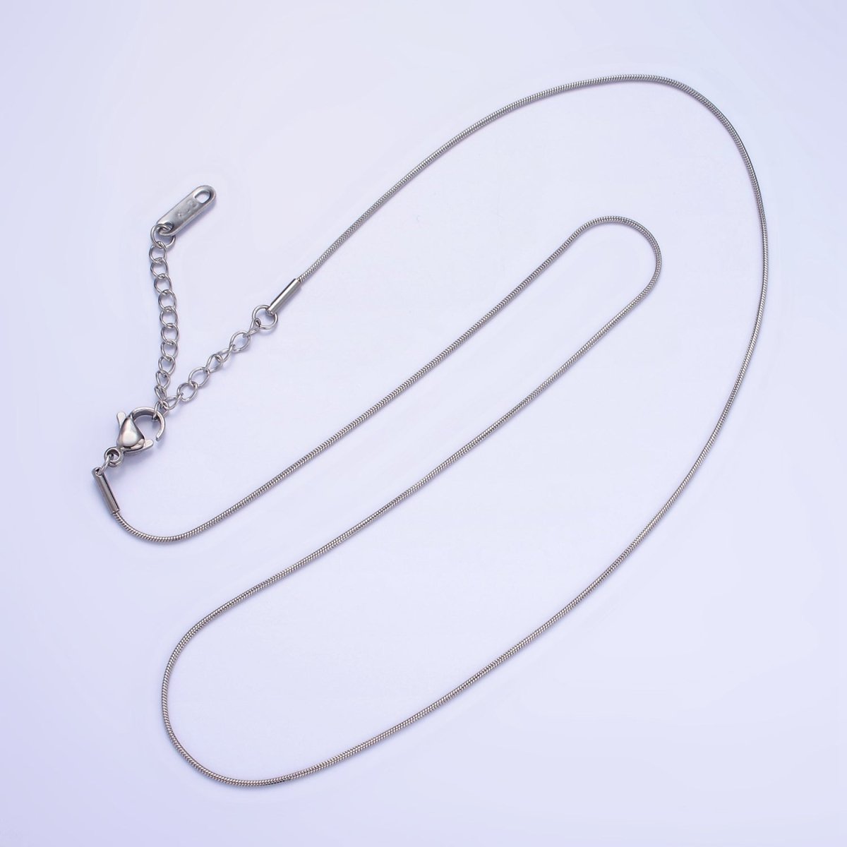 Stainless Steel 1mm Snake Chain 18 Inch Necklace w. Extender in Gold & Silver | WA-2486 WA-2487