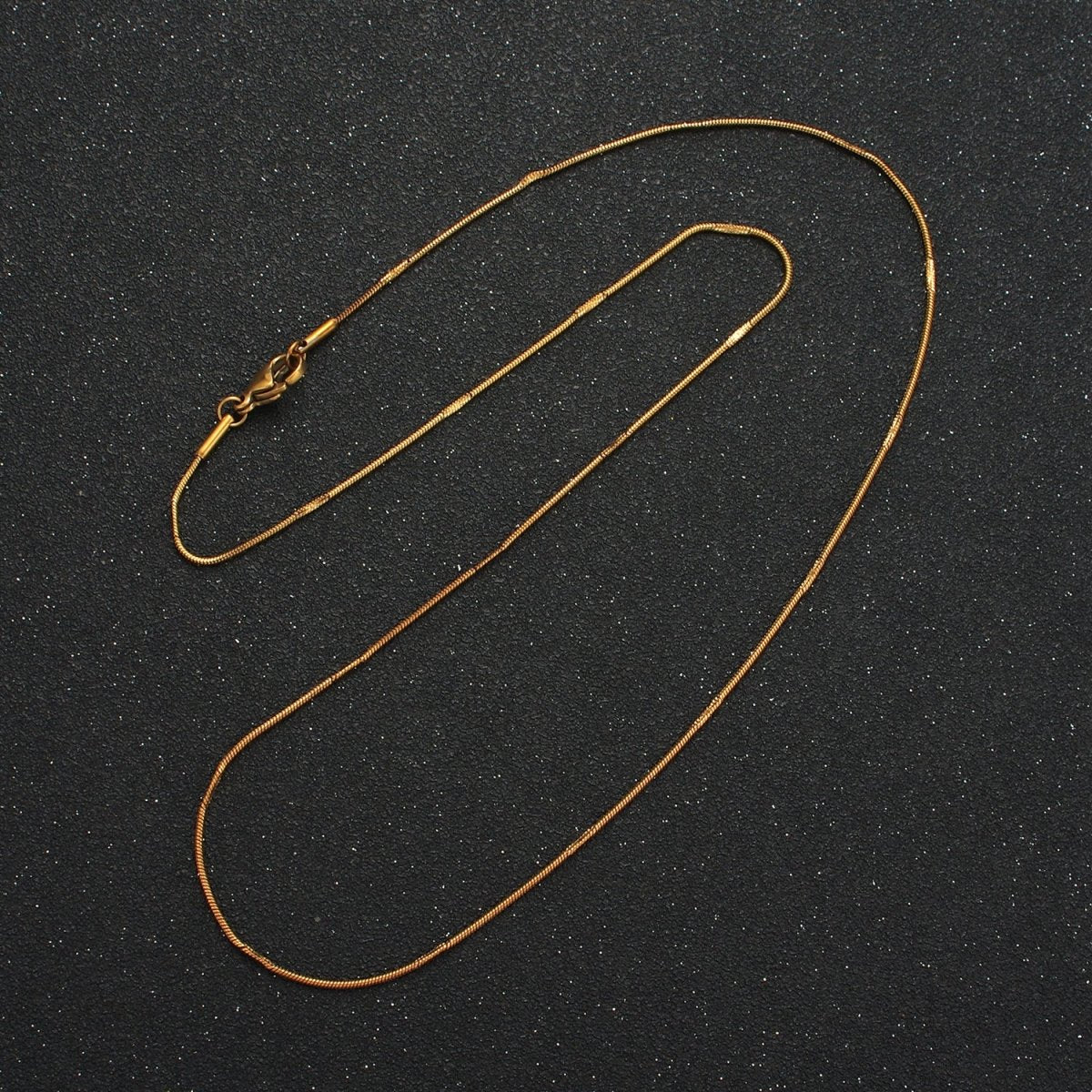 Stainless Steel 1mm Snake Chain 19.7 Inch Necklace, Gold or Silver Tone | WA-2594, WA-2595