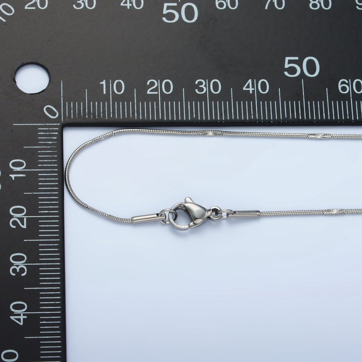 Stainless Steel 1mm Snake Chain 19.7 Inch Necklace, Gold or Silver Tone | WA-2594, WA-2595