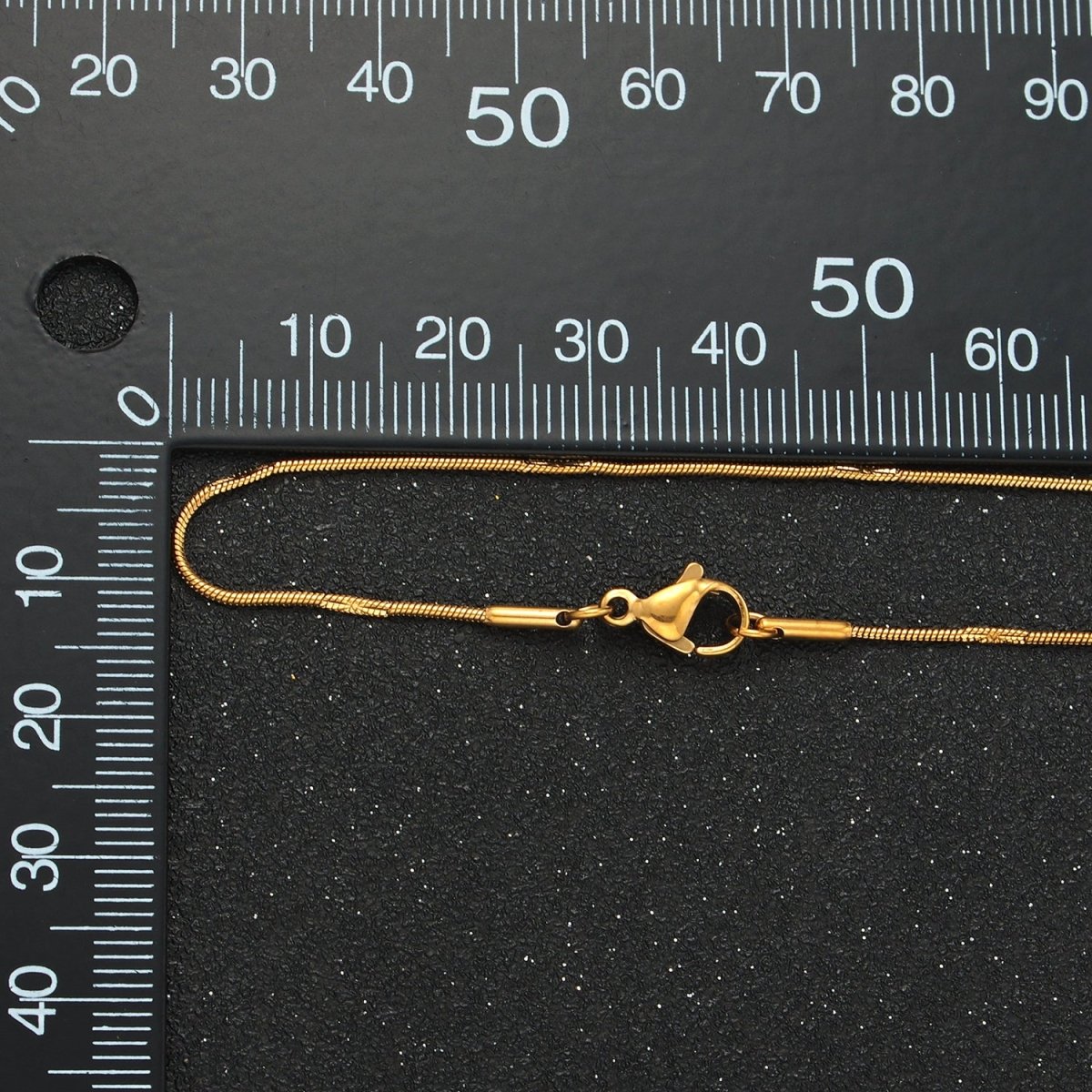 Stainless Steel 1mm Snake Chain 19.7 Inch Necklace, Gold or Silver Tone | WA-2594, WA-2595