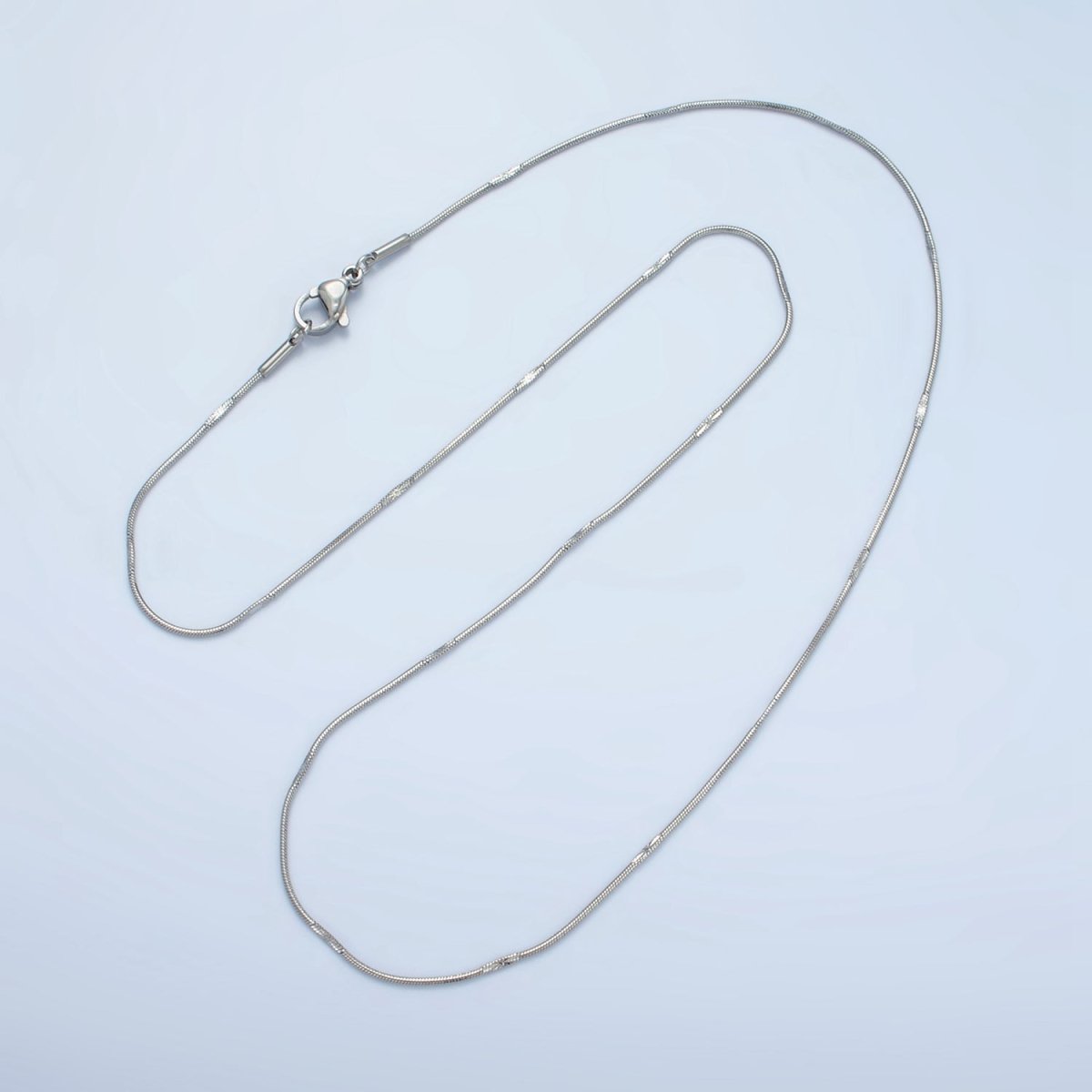 Stainless Steel 1mm Snake Chain 19.7 Inch Necklace, Gold or Silver Tone | WA-2594, WA-2595