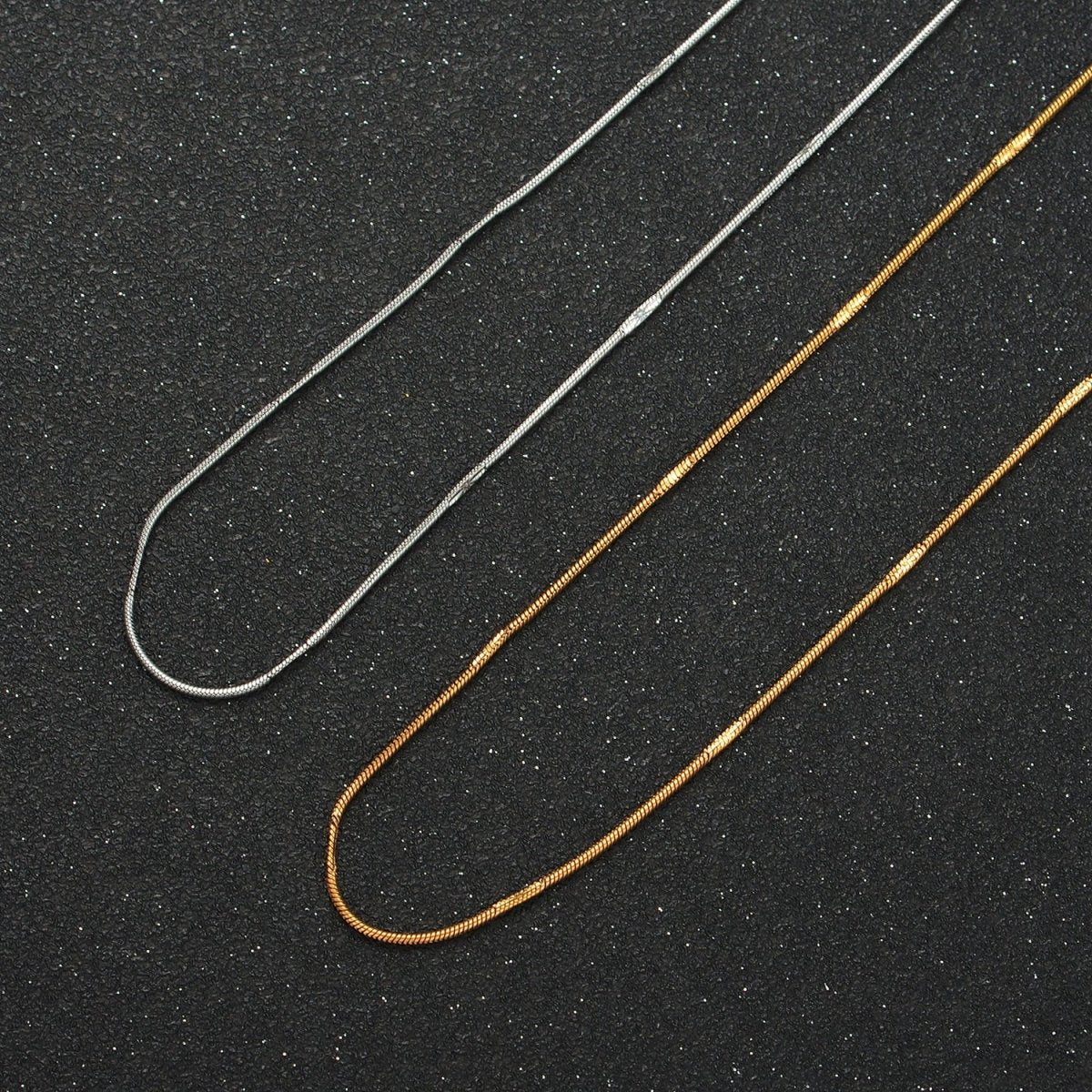 Stainless Steel 1mm Snake Chain 19.7 Inch Necklace, Gold or Silver Tone | WA-2594, WA-2595