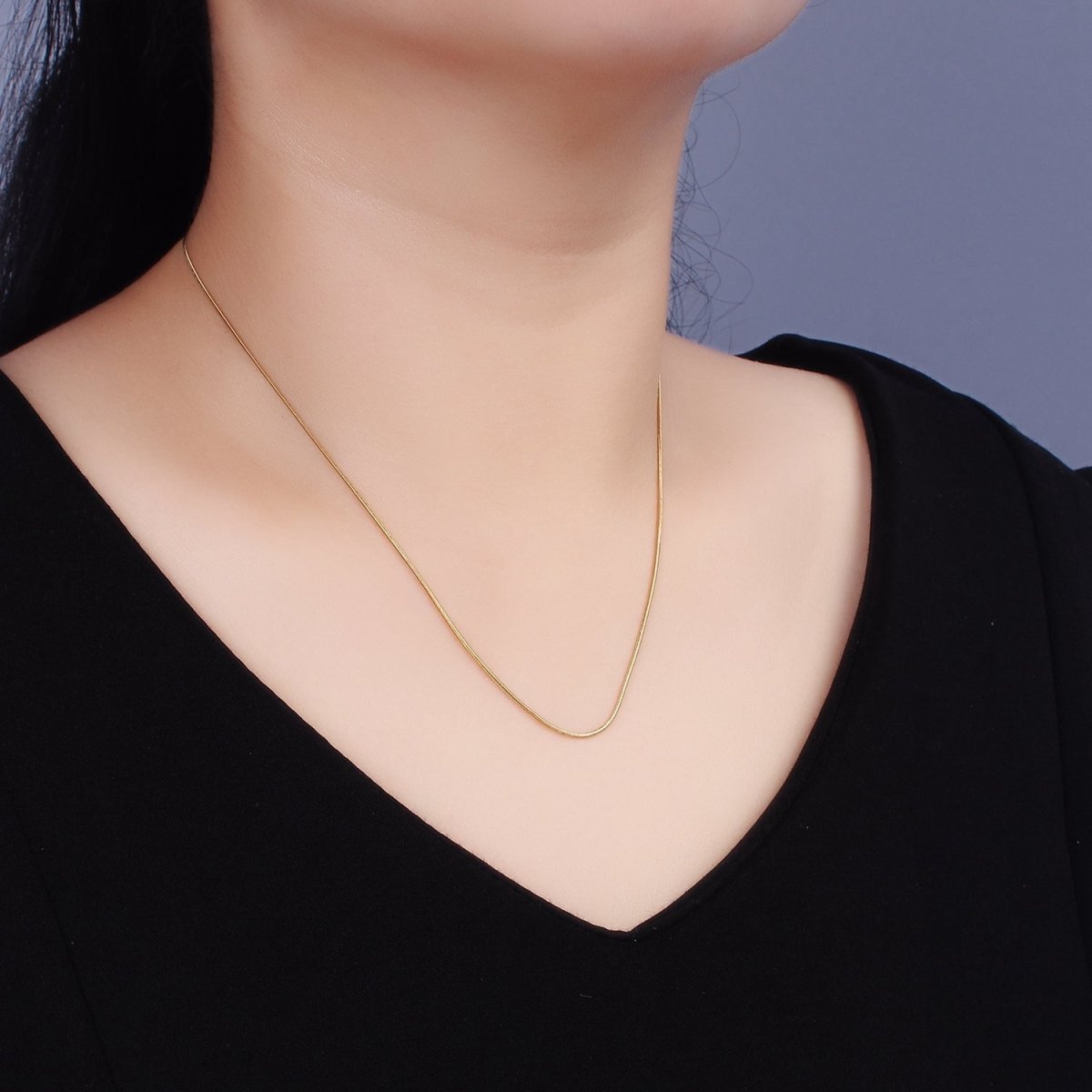 Stainless Steel 1mm Snake Herringbone 18 Inch, 20 Inch Layering Chain Necklace | WA-2300 WA-2301 Clearance Pricing