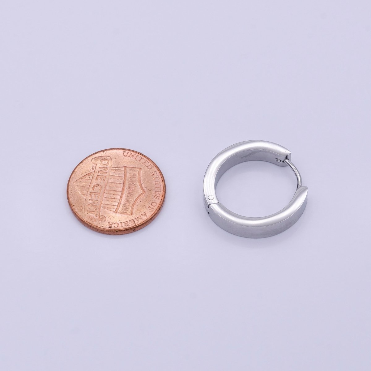 Stainless Steel 20mm Endless Hypoallergenic Huggie Hoop Earrings | AD878 - DLUXCA