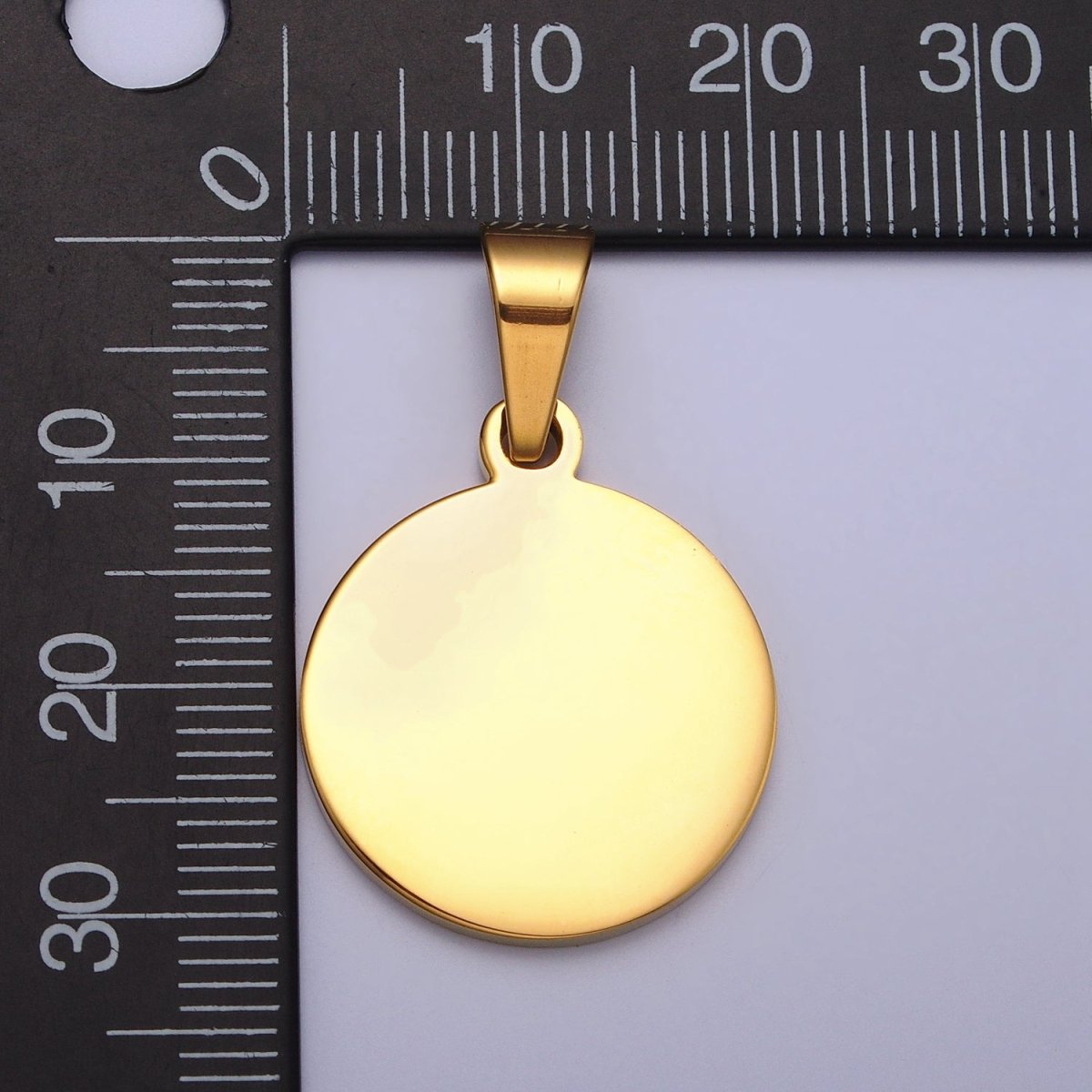 Stainless Steel 20mm Round Personalized Pendant in Gold & Silver J-548 J-553
