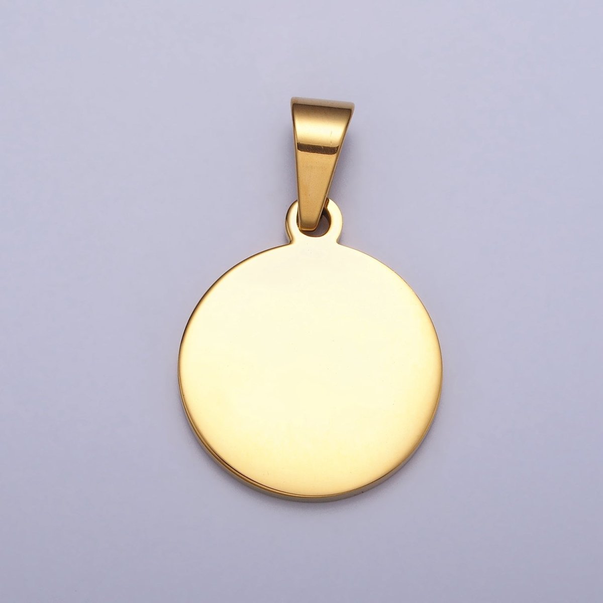 Stainless Steel 20mm Round Personalized Pendant in Gold & Silver J-548 J-553