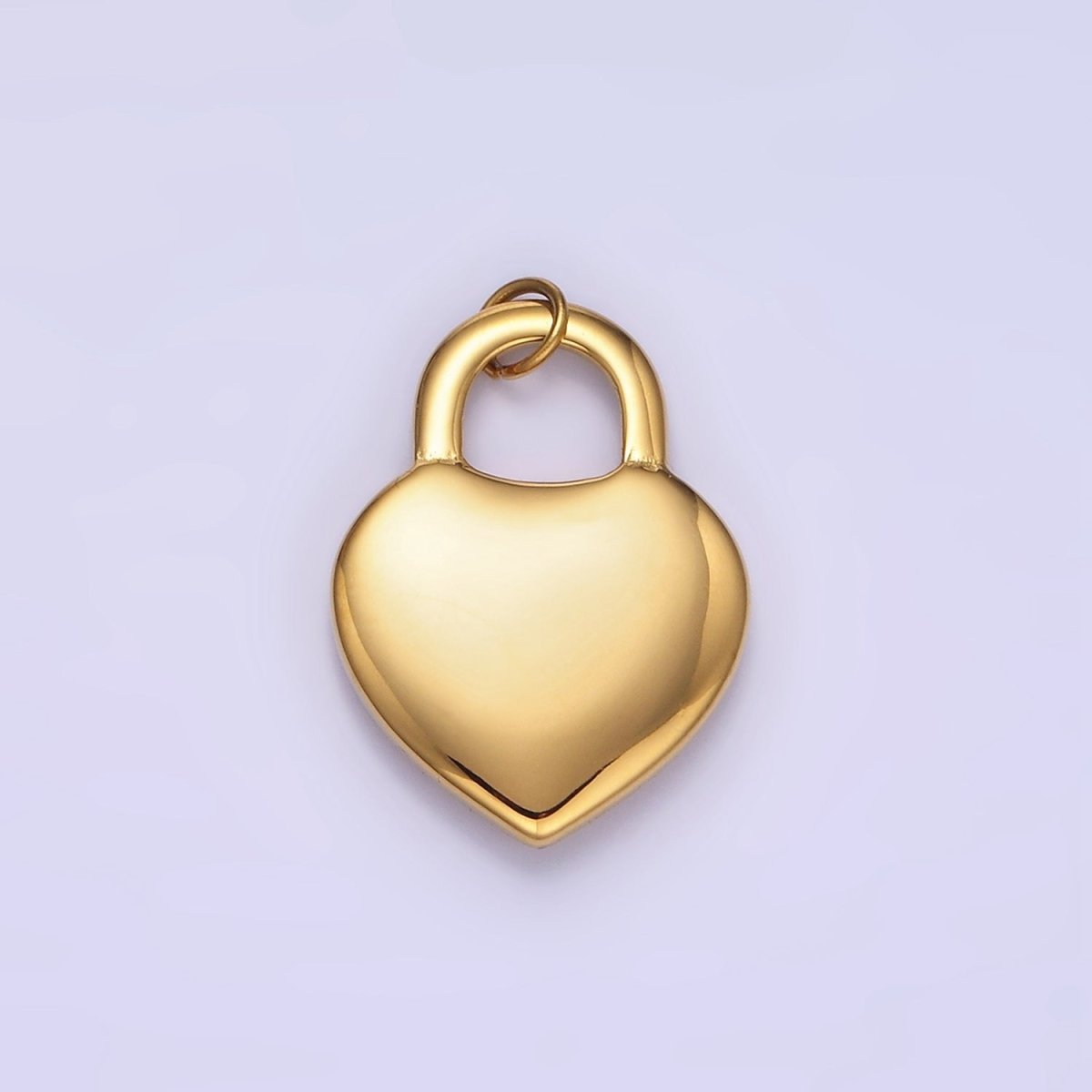Stainless Steel 22mm Heart Padlock Minimalist Charm | P955 - DLUXCA