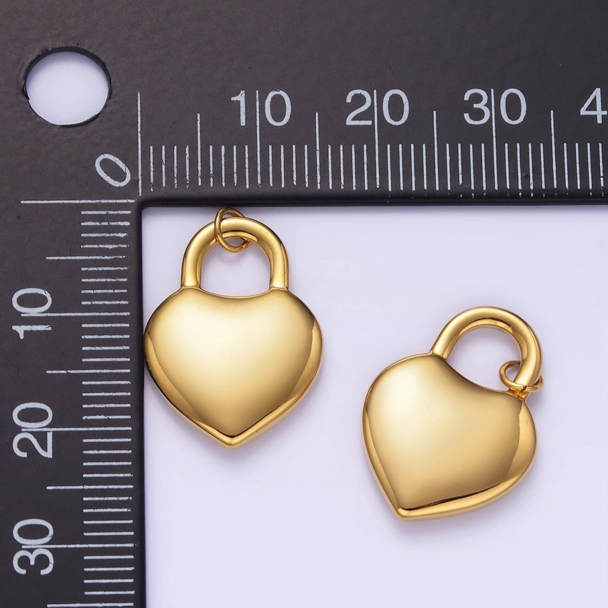 Stainless Steel 22mm Heart Padlock Minimalist Charm | P955 - DLUXCA