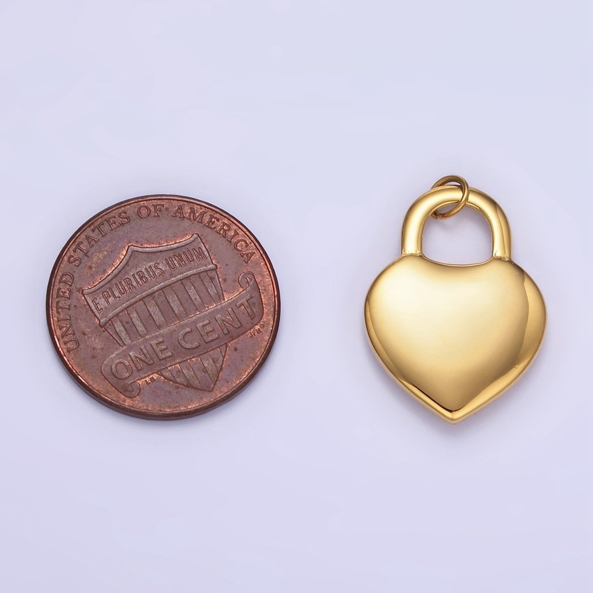 Stainless Steel 22mm Heart Padlock Minimalist Charm | P955 - DLUXCA