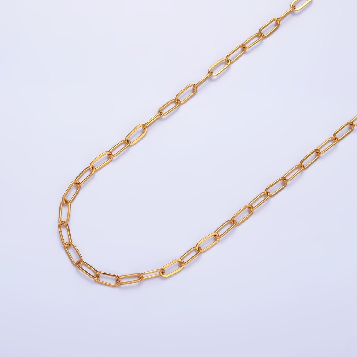 Stainless Steel 2.2mm Minimalist Paperclip Unfinished Chain by Yard | Roll - 1550 - DLUXCA