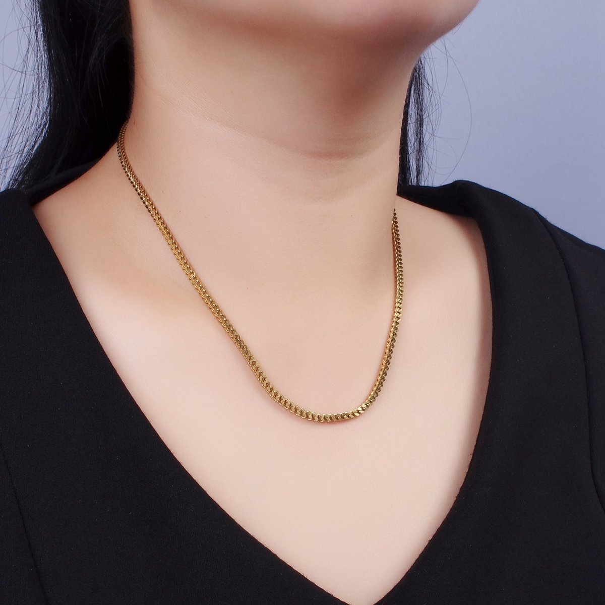 Stainless Steel 2.3mm Concave Curb 18 Inch Chain Necklace | WA-2369 - DLUXCA