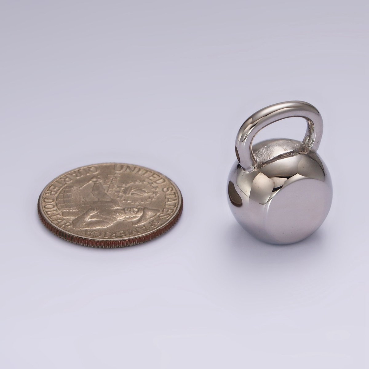 Stainless Steel 24mm Kettlebell Dumbbell Weight Fitness Charm | P1367