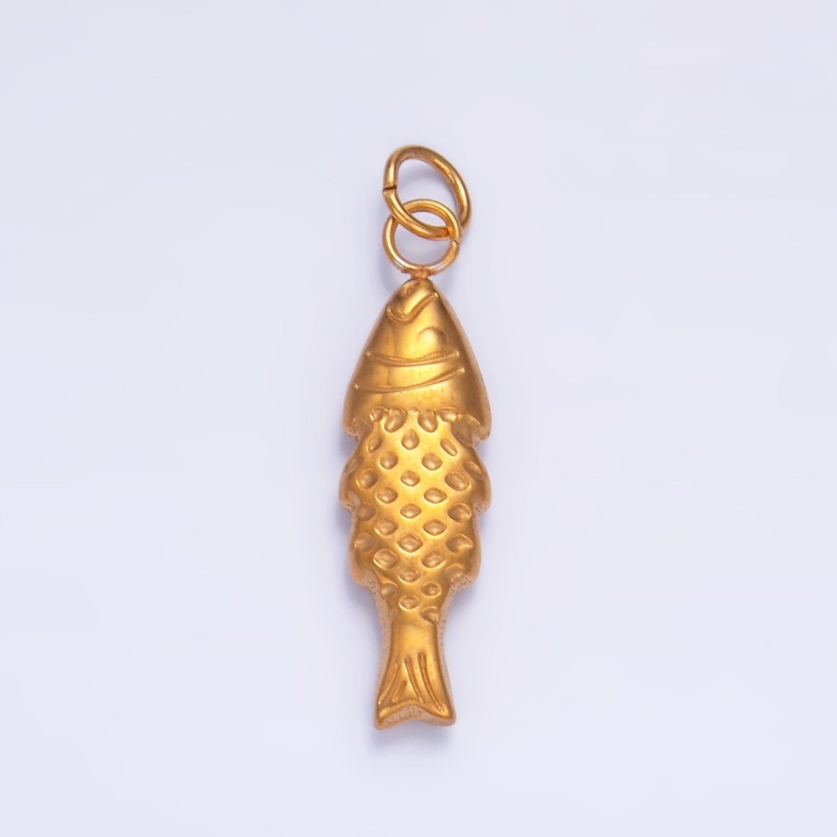 Stainless Steel 24mm Minimalist Fish 3D Multidimensional Charm | P628 - DLUXCA