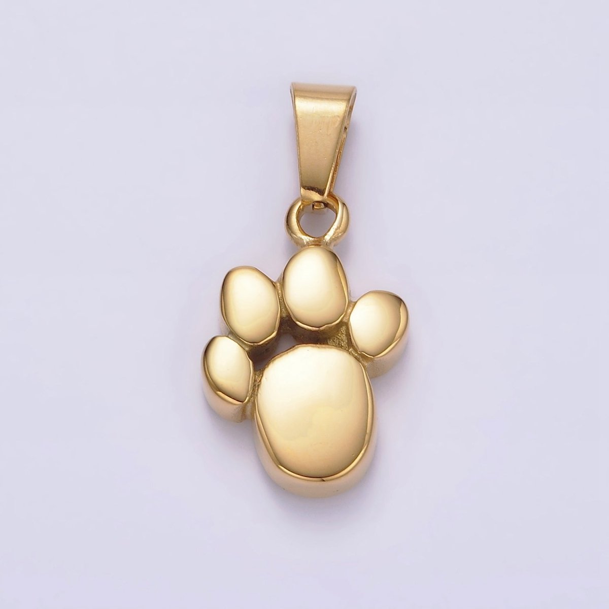 Stainless Steel 24mm Pawprint Animal Pet Pendant in Gold & Silver | P-785
