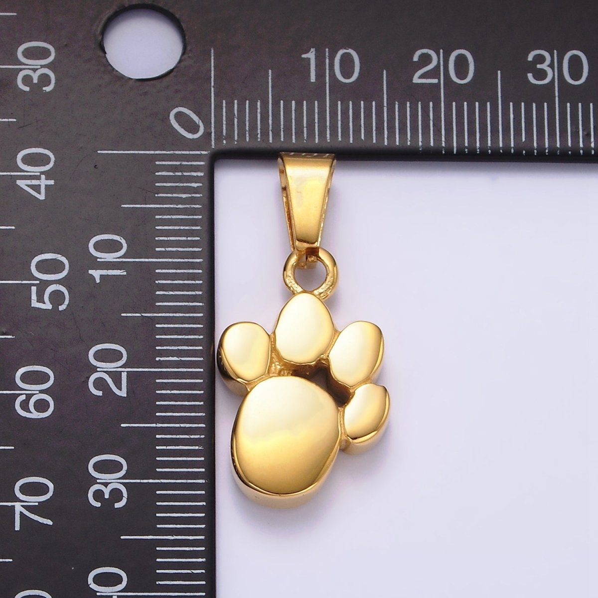 Stainless Steel 24mm Pawprint Animal Pet Pendant in Gold & Silver | P-785