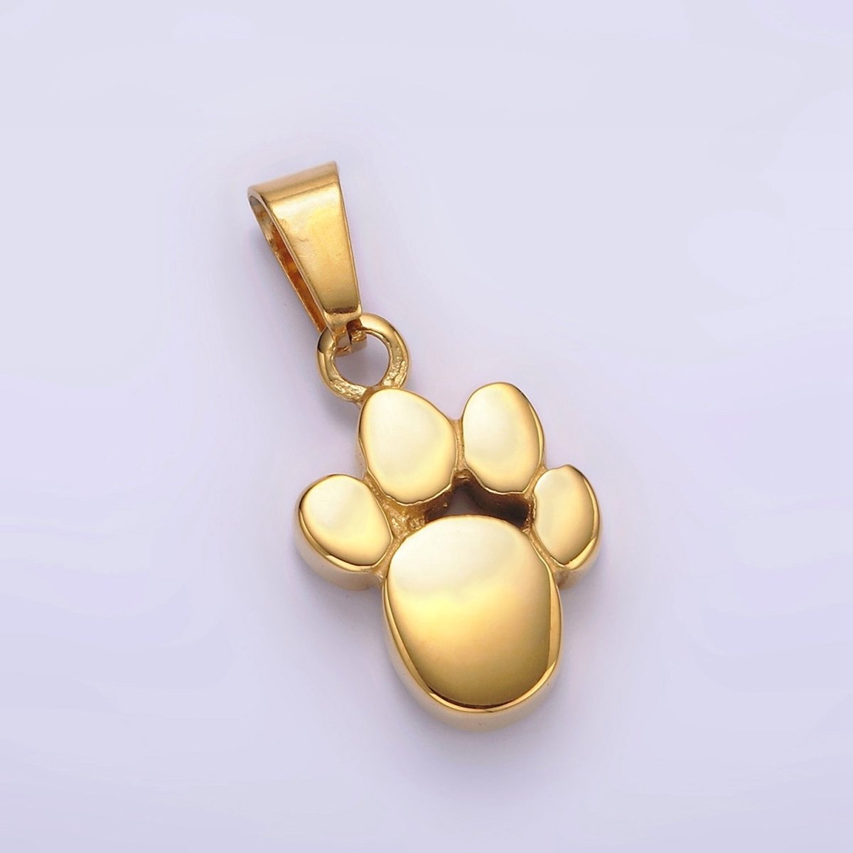 Stainless Steel 24mm Pawprint Animal Pet Pendant in Gold & Silver | P-785
