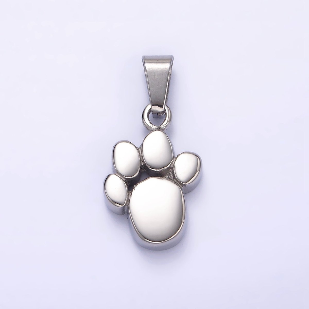 Stainless Steel 24mm Pawprint Animal Pet Pendant in Gold & Silver | P-785